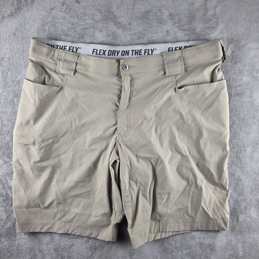 Duluth Trading Flex Dry On The Fly Cargo Shorts Mens 42 (44)Beige Nylon Outdoor